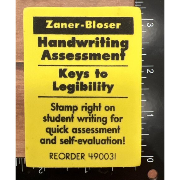 NEW Zaner-Bloser Handwriting Assessment Stamp For Legibility Evaluation 490031 - Picture 3 of 6